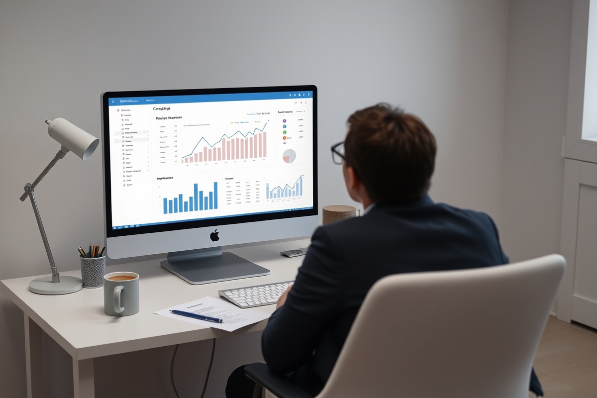 Professional reviewing marketing analytics and performance data