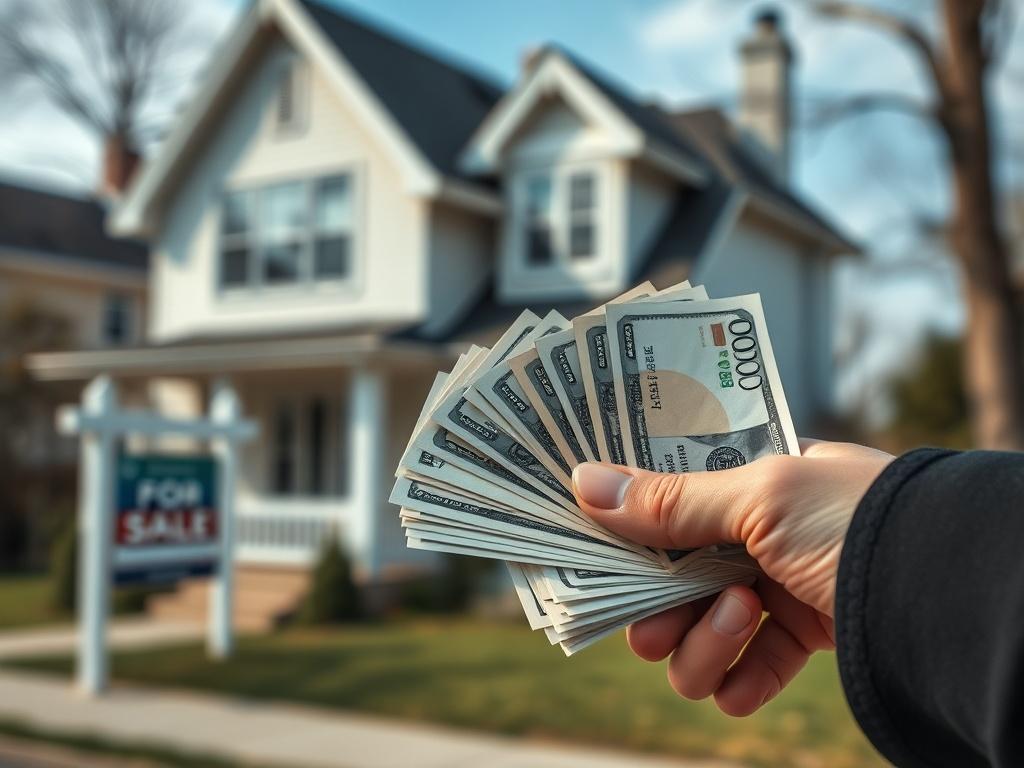 A close up shot of a hand holding cash with