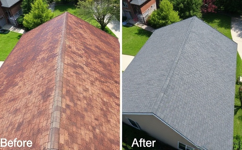Before and after roofing work
