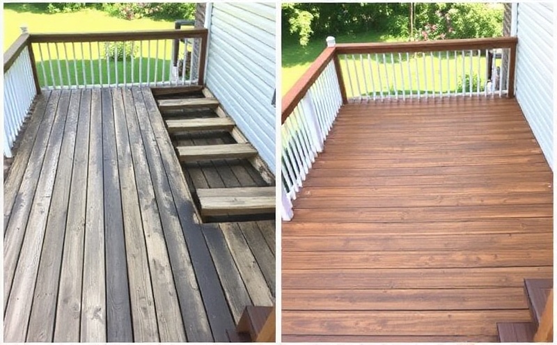 Before and after deck repair