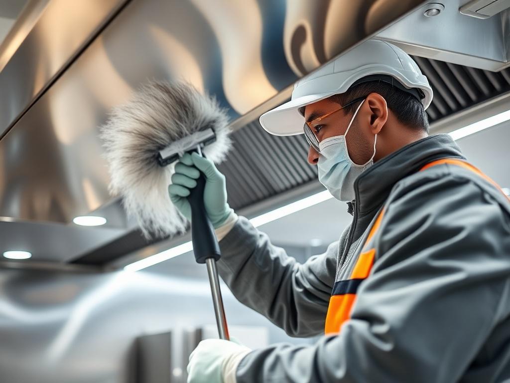 A close up shot of a professional cleaning technician in