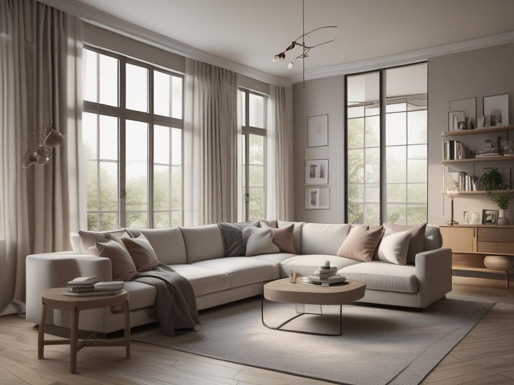 residential interior, modern design, cozy atmosphere