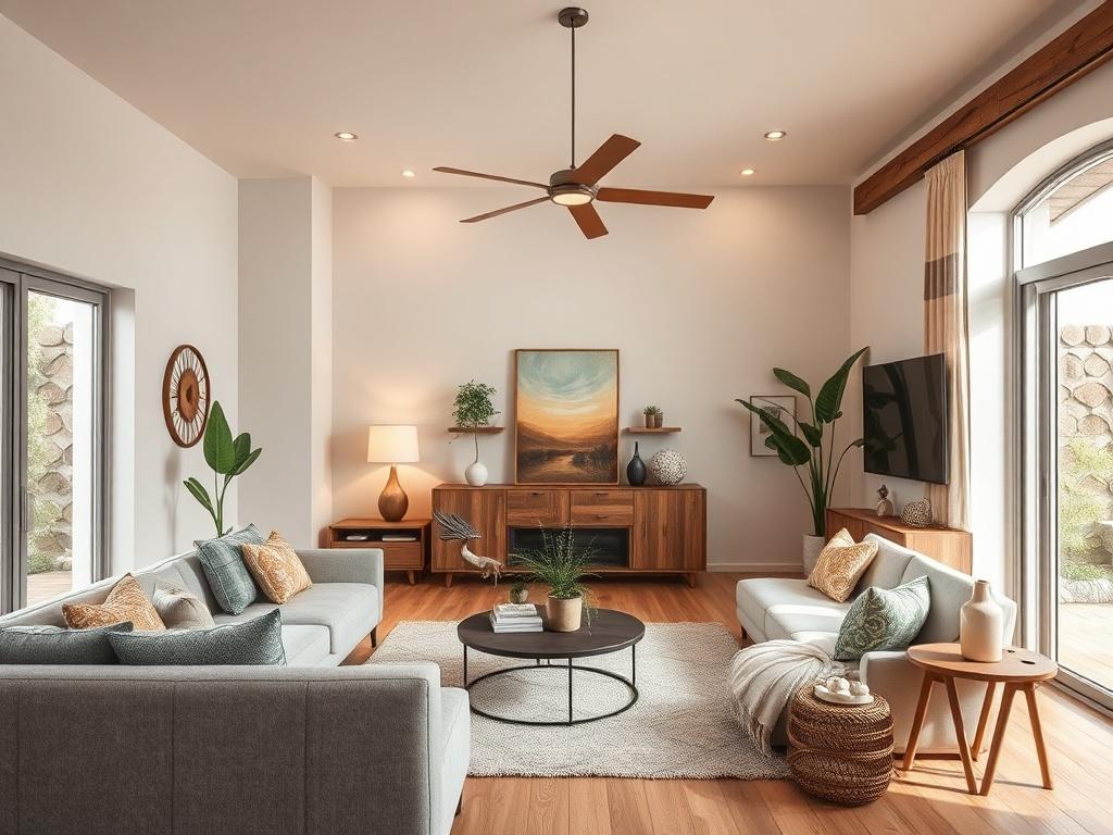 A high resolution image of a beautifully remodeled living room