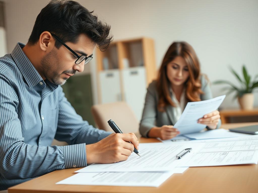 A close up shot of a consultant helping a client