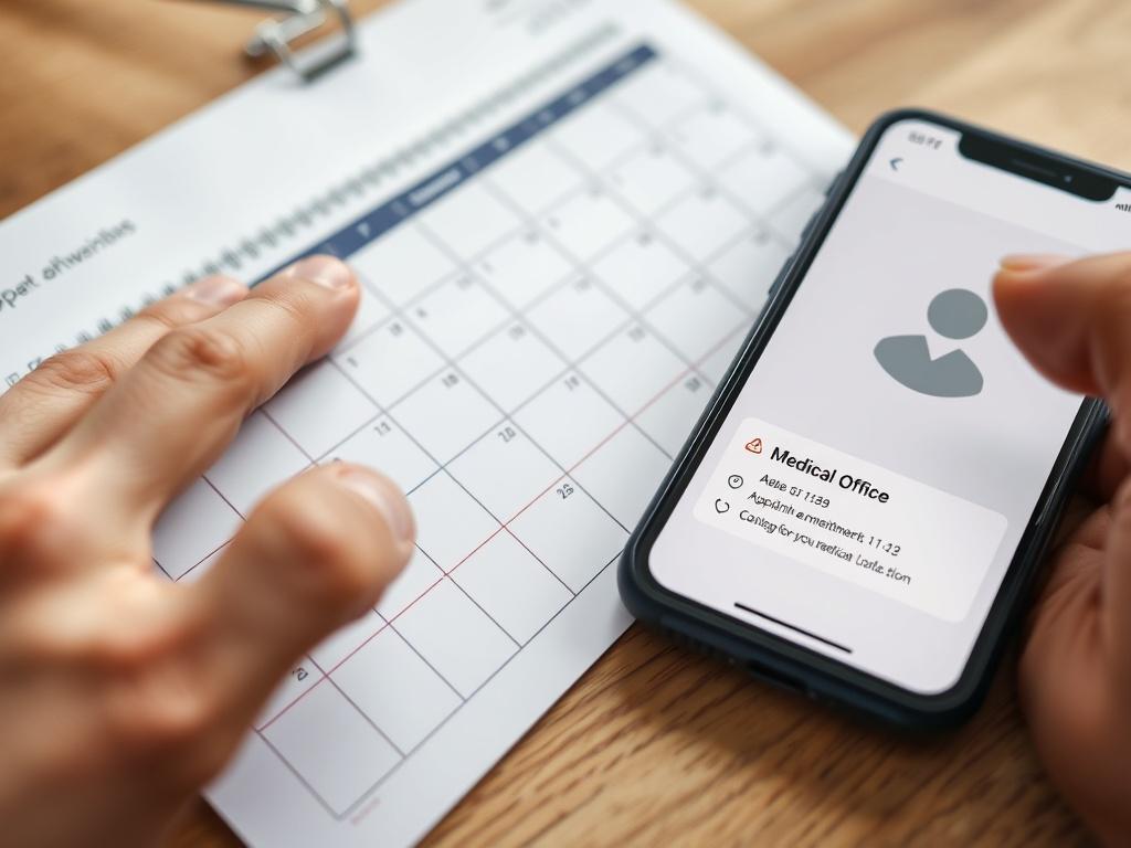 A close up shot of a calendar and a phone,