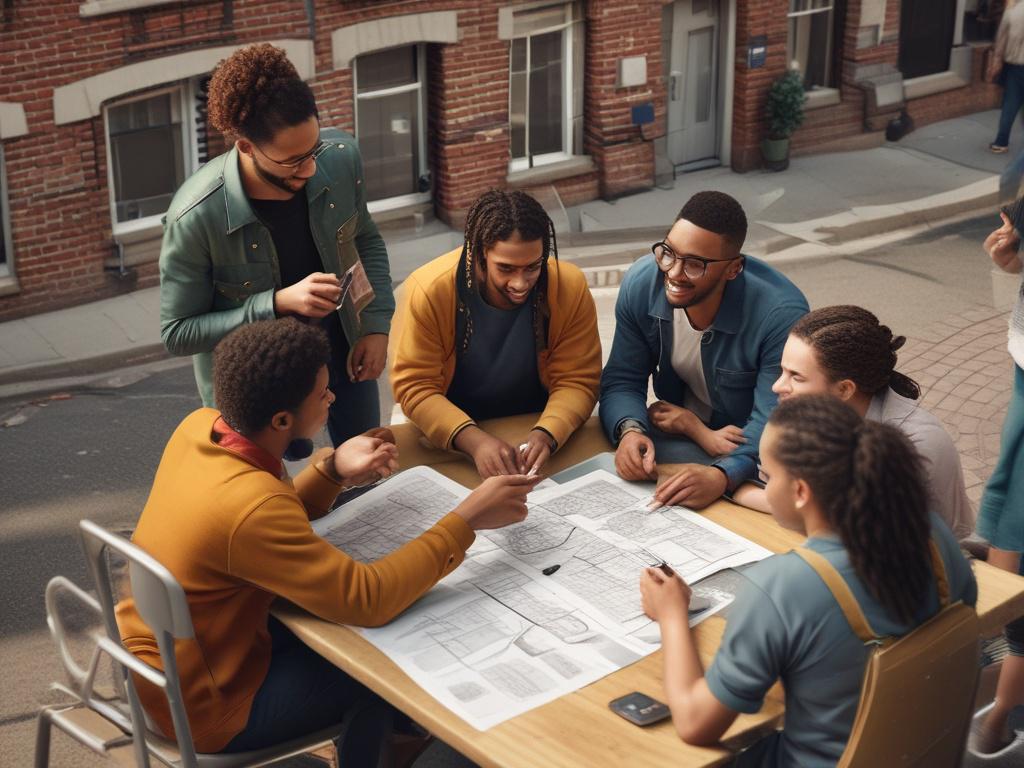 A close up shot of a diverse group of urban