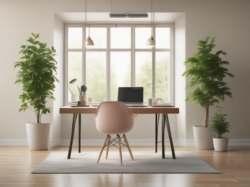 **Prompt for AI Image Generation:**

Create a realistic high-resolution photo that visually embodies the theme "Effectief Tijdbeheer" (Effective Time Management). The composition should be simple and clear, focusing on a single subject: a serene individual (a middle-aged person) sitting peacefully at a wooden desk in a bright, airy home office. 

The subject should be engaged in the act of writing in a planner, reflecting a sense of calm and organization. They should be dressed in casual, comfortable attire