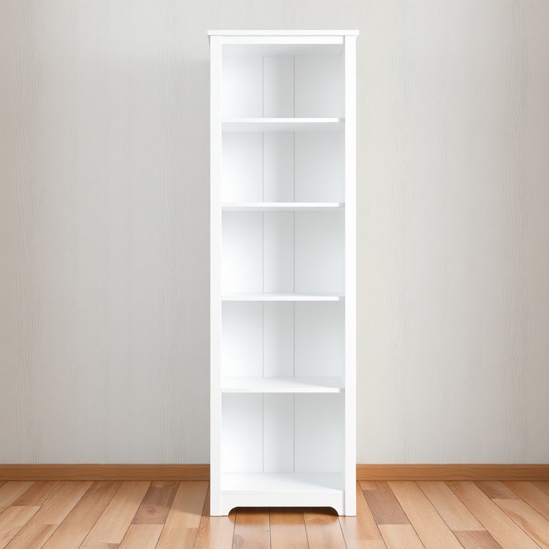 Living Room Bookshelf - White Wood