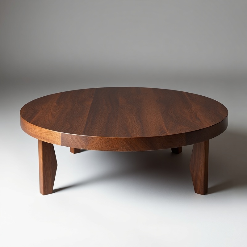 Living Room Coffee Table - Round Walnut