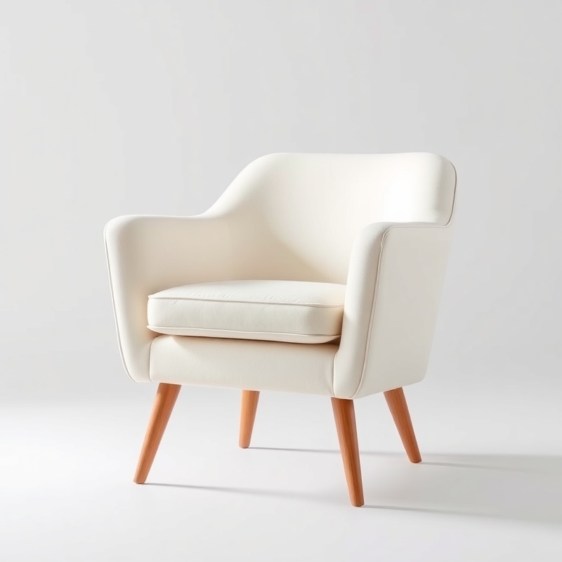 Living Room Armchair - Cream Velvet