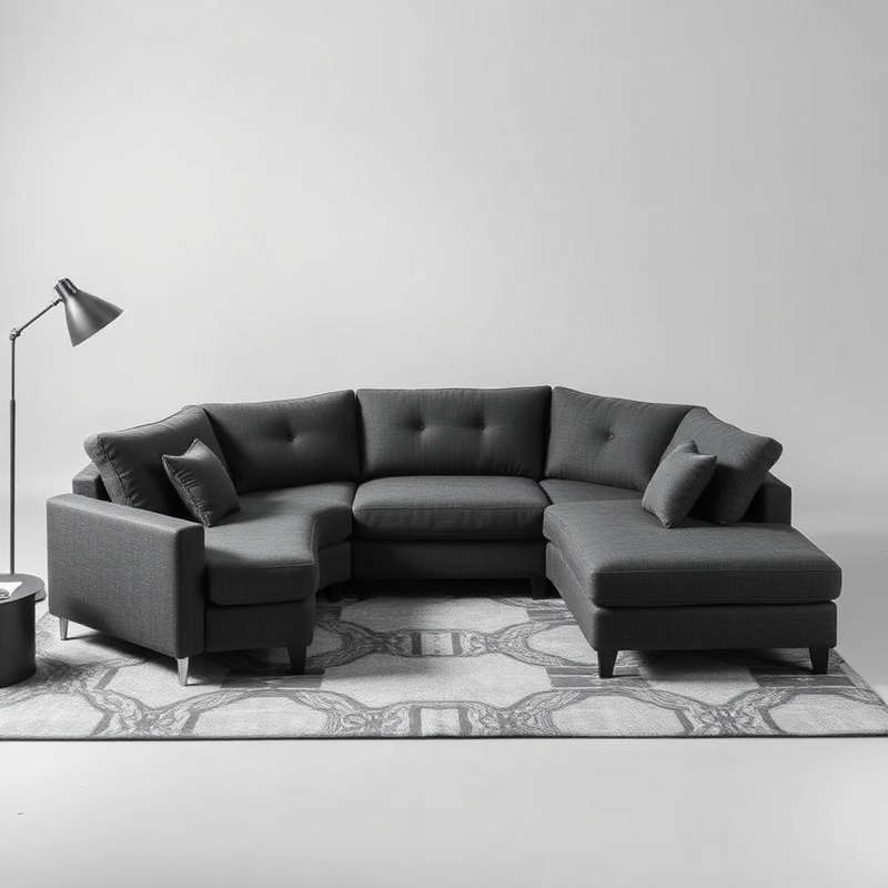 Living Room Sectional - Charcoal L-Shaped