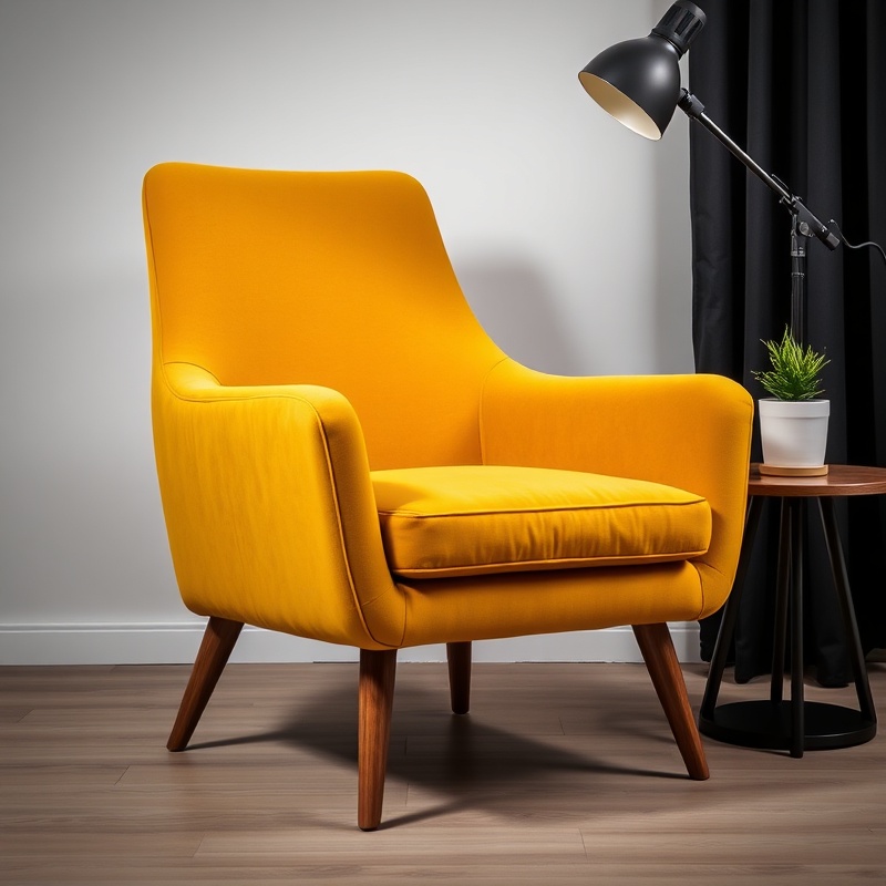 Living Room Accent Chair - Mustard Yellow