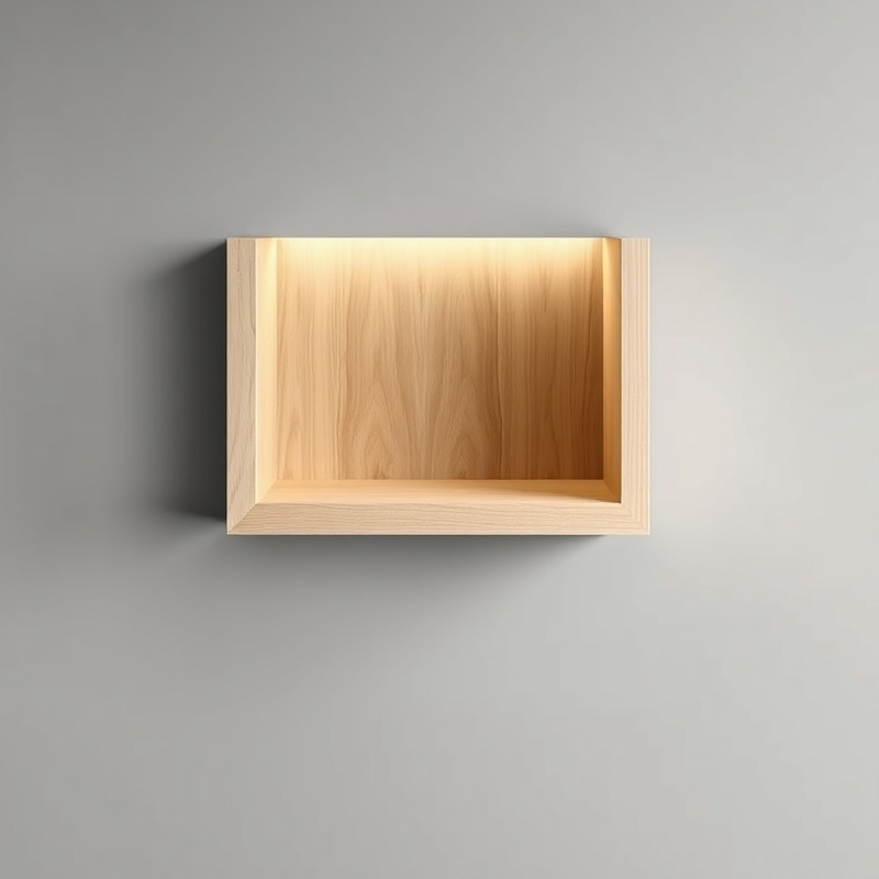 Living Room Wall Shelf Unit - White Oak