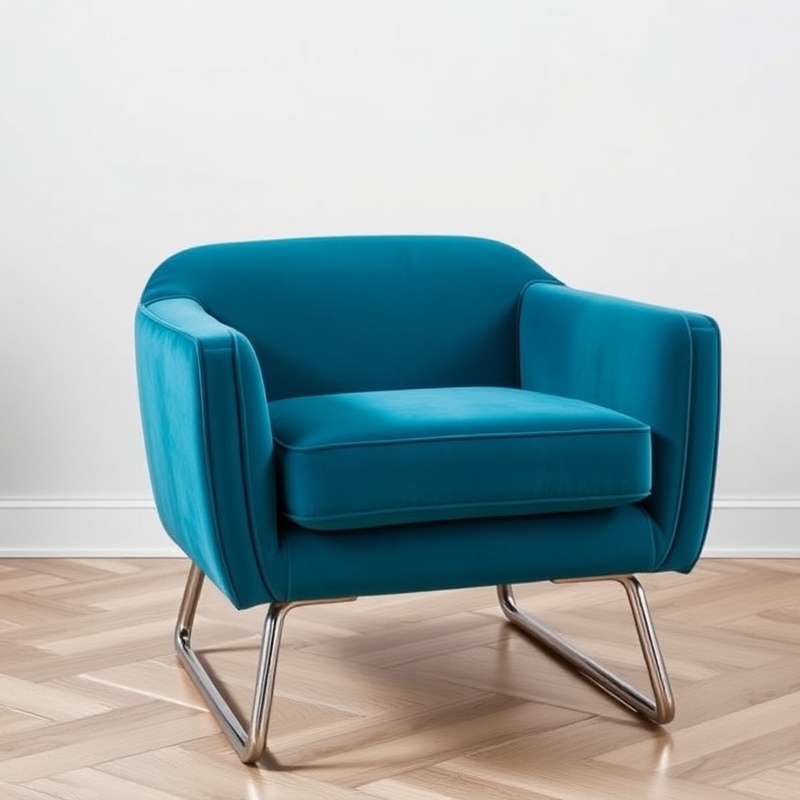 Living Room Accent Chair - Teal Velvet