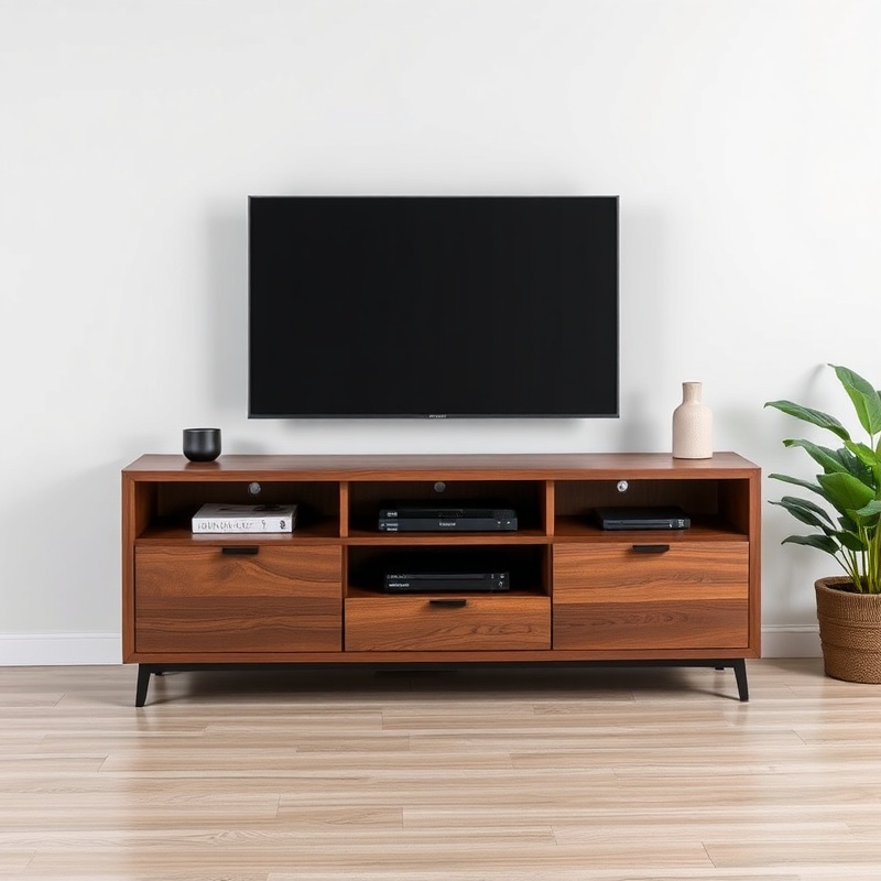 Living Room TV Stand - Dark Walnut