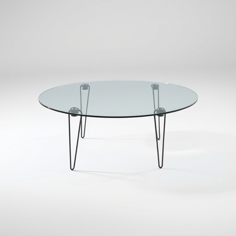 Living Room Coffee Table - Wooden Glass Top