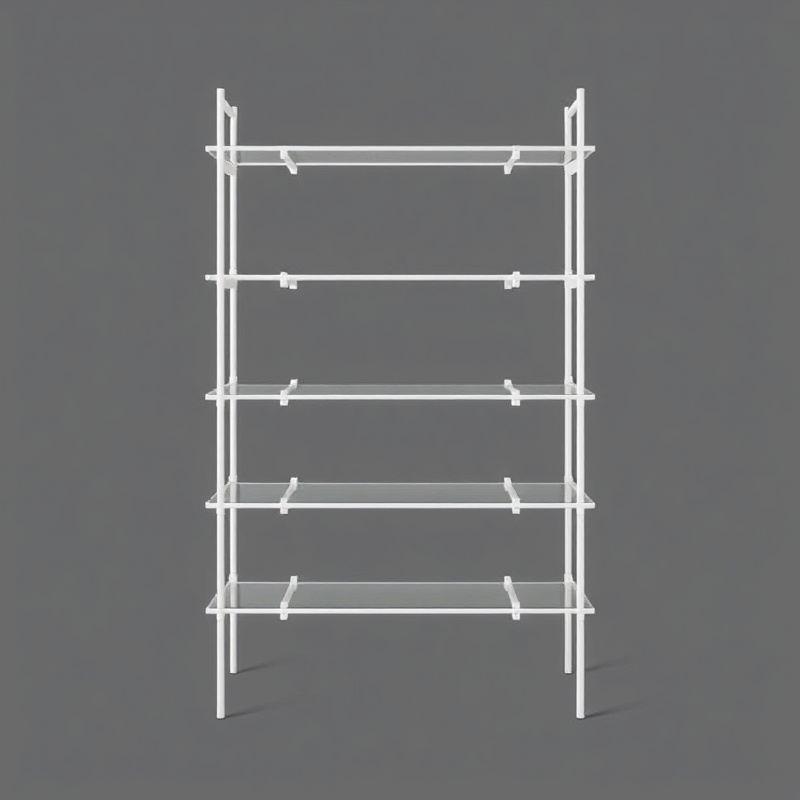 Living Room Shelving Unit - Metal Glass