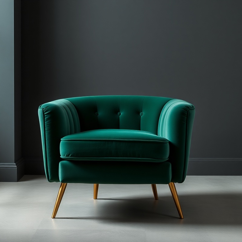 Living Room Armchair - Forest Green Velvet