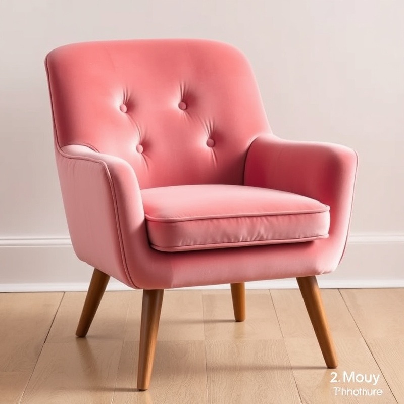 Living Room Armchair - Blush Pink Velvet