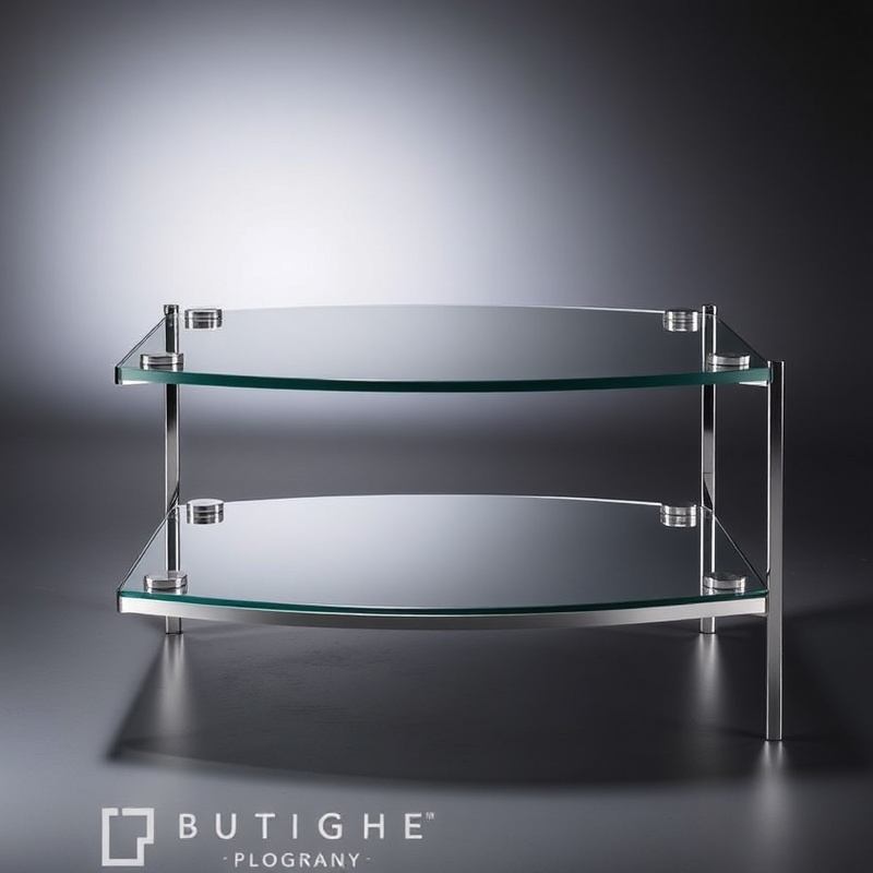 Living Room Coffee Table - Glass Chrome Tiered