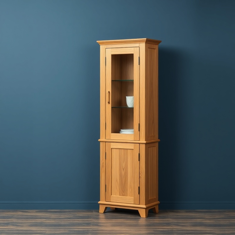 Living Room Corner Cabinet - Natural Oak