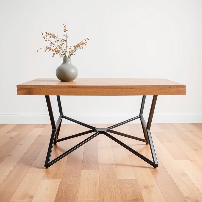 Living Room Coffee Table - Light Oak X-Frame