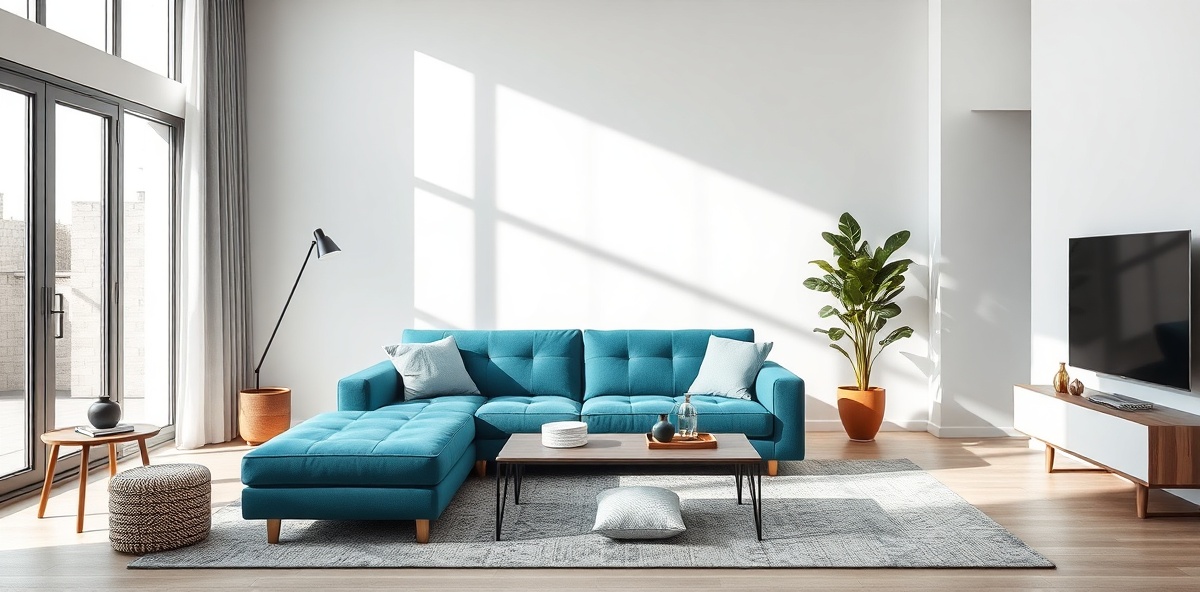 Modern living room with stylish furniture