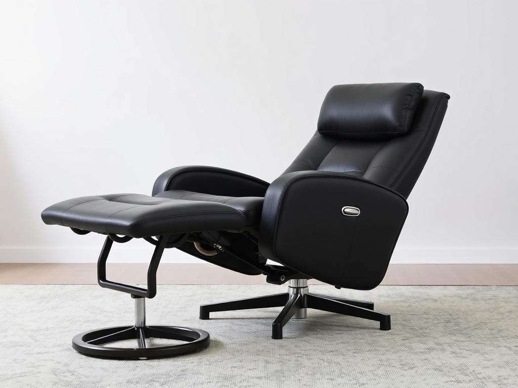 Recliner - Black Leather Power