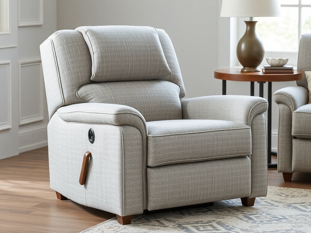 Recliner - Gray Linen Pillow Top