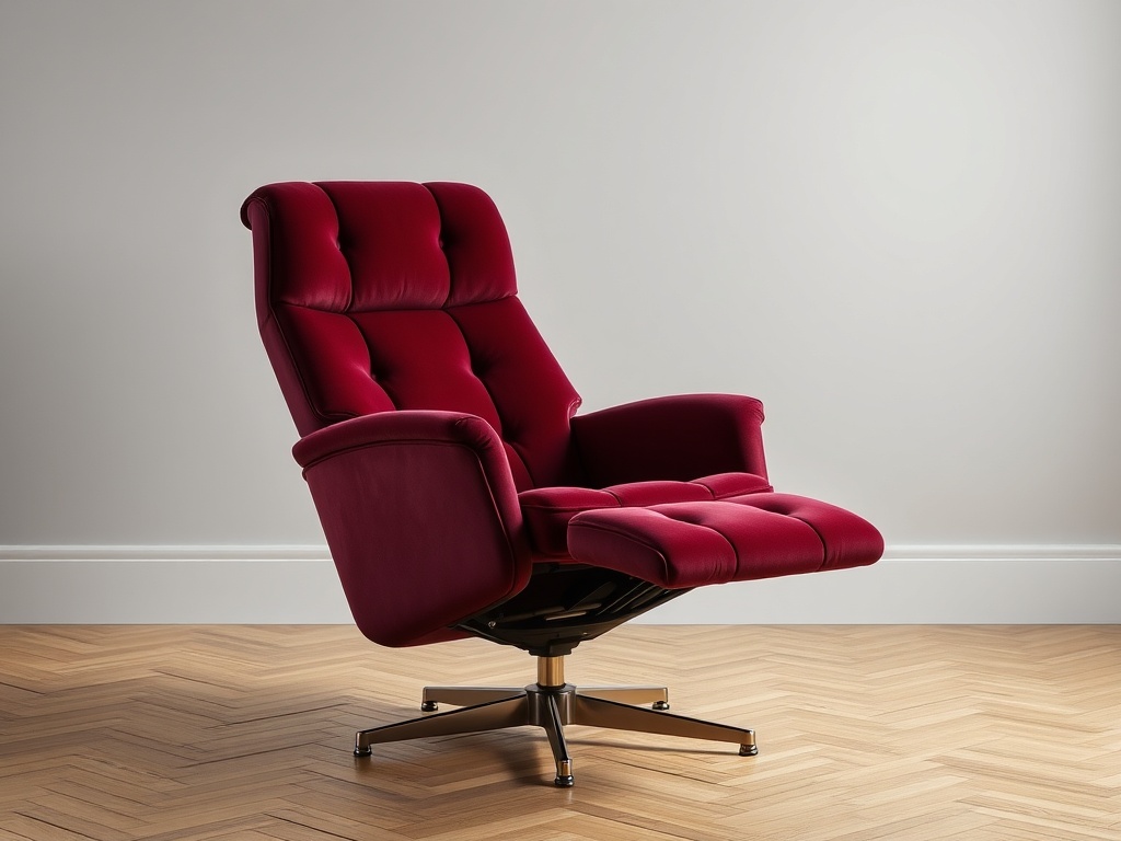 Recliner - Burgundy Velvet Power