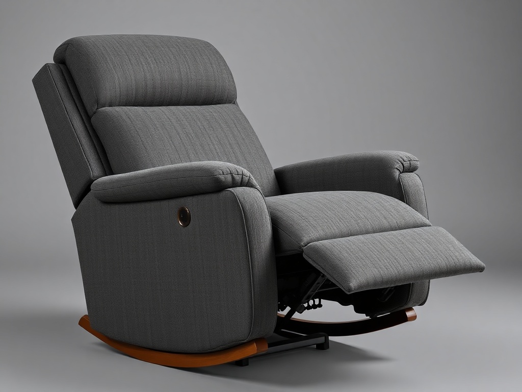 Recliner - Charcoal Fabric Rocker