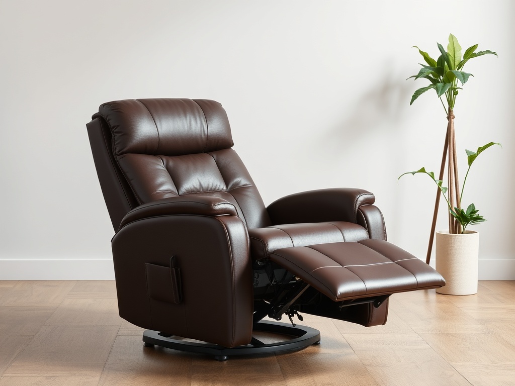 Recliner - Dark Brown Leather Lumbar