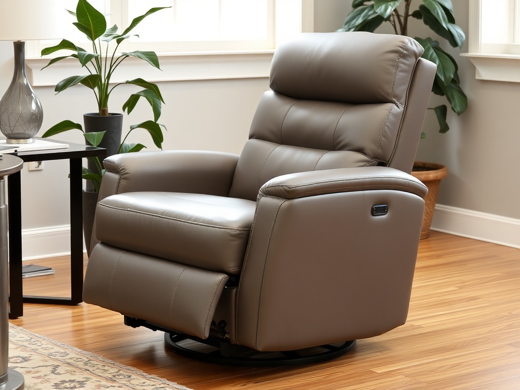 Recliner - Gray Bonded Leather Rocker