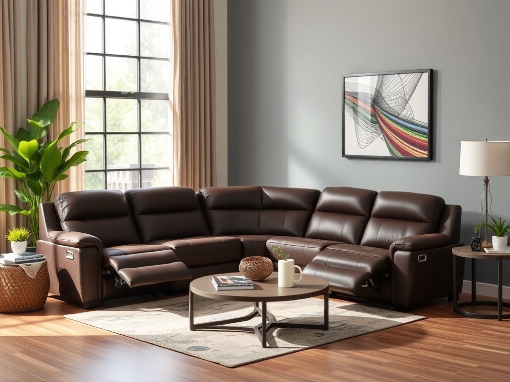 Recliner Sofa Set - Dark Brown Microfiber Power