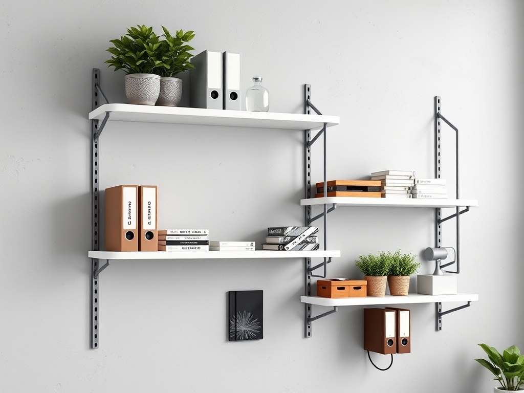 Office Shelving - Wall Mounted White
