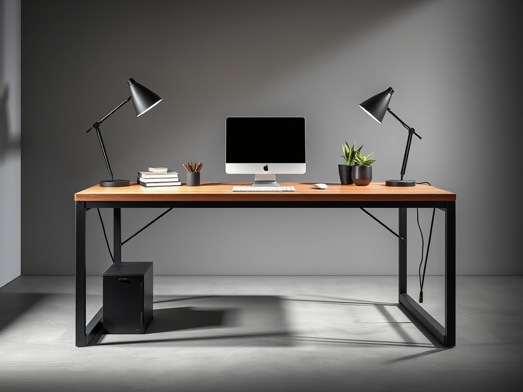 Office Desk - Industrial Steel Wood