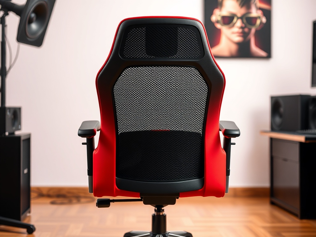 Office Chair - Mesh Red Black