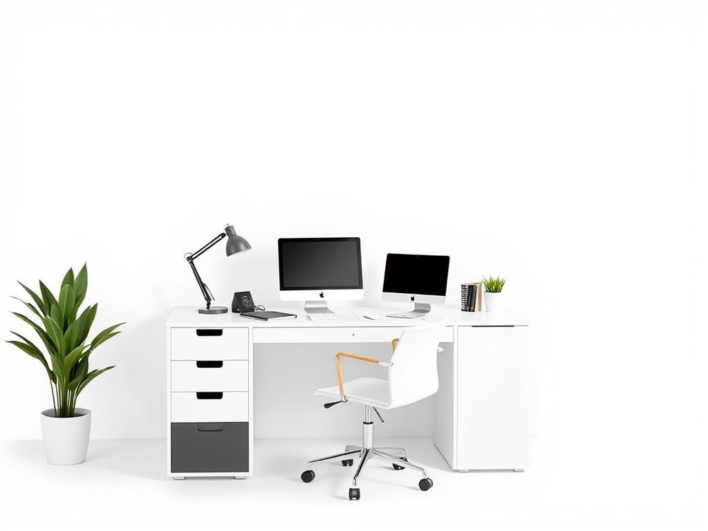 Office Desk - Corner Compact White