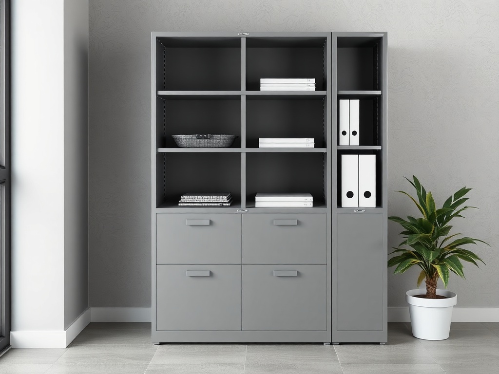 Office Filing Cabinet - Metal Lateral Gray