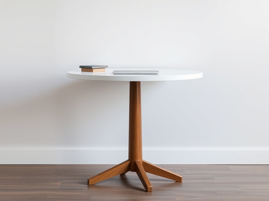 Office Table - Compact Round Pedestal