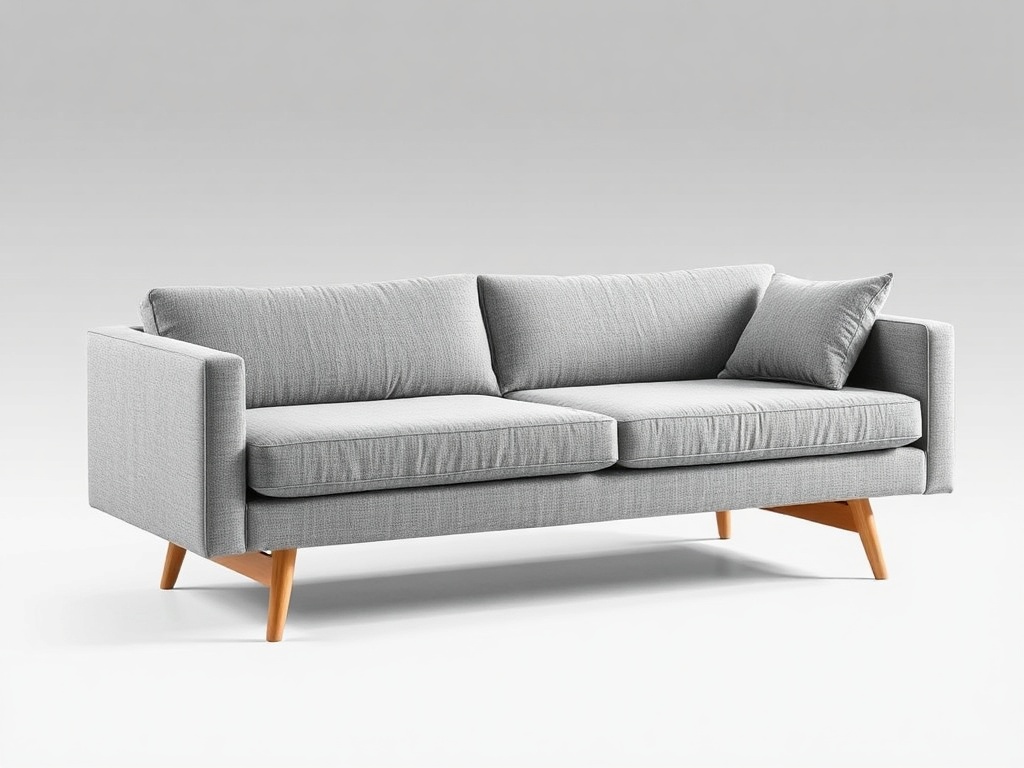 Scandinavian Gray Linen Sofa Bed
