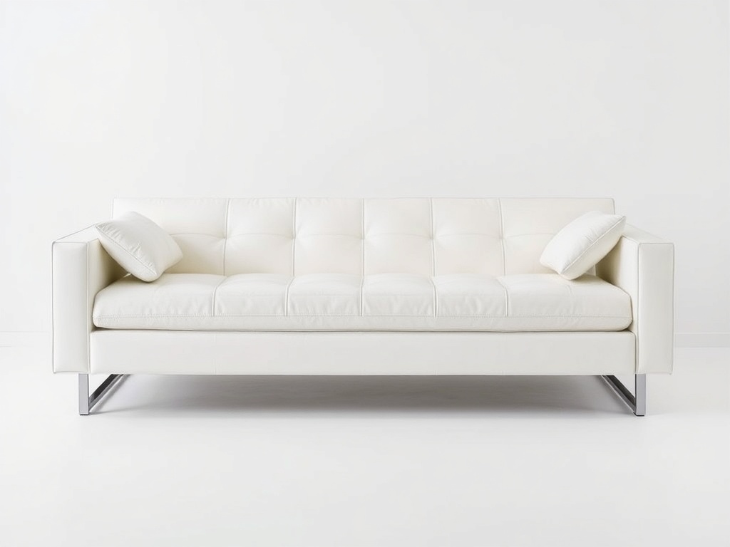 Premium White Leather Sofa Bed