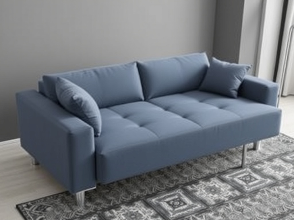 Slate Blue Compact Sofa Bed