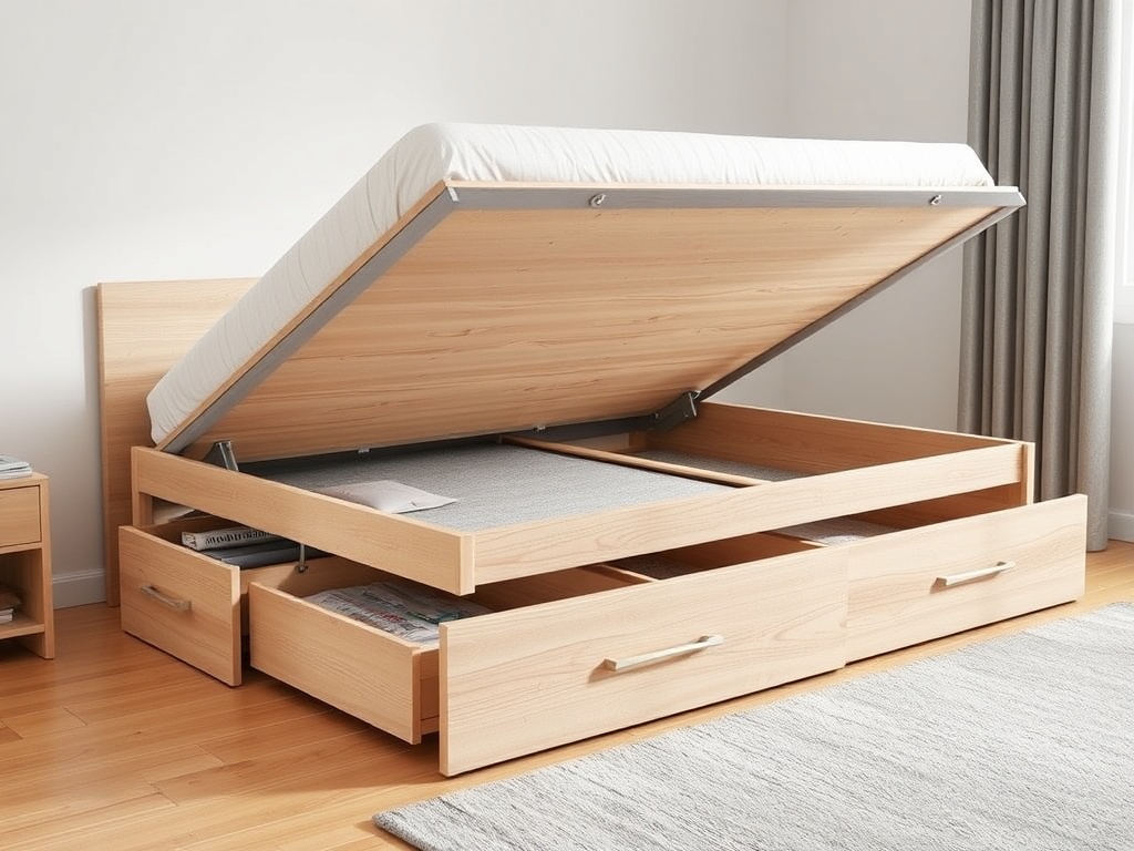 Bed - Storage Platform Oak Light