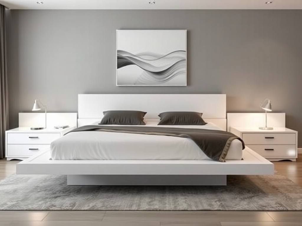 Bed - Modern Platform Side Tables