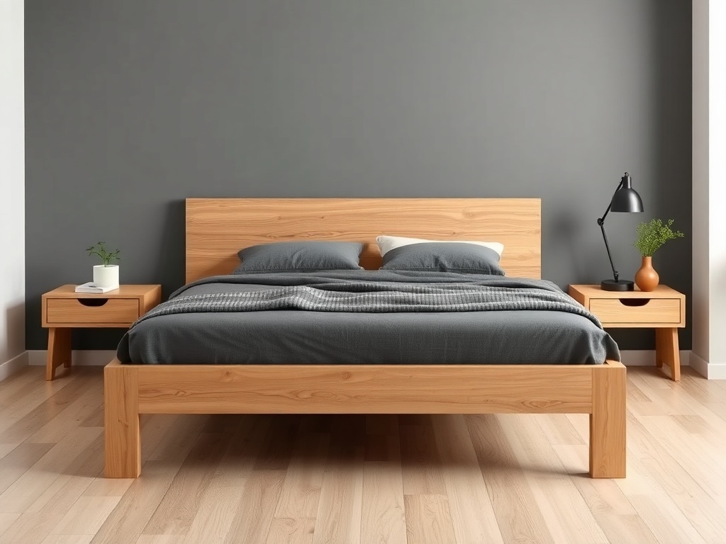 Bed - Oak Natural Scandinavian Clean