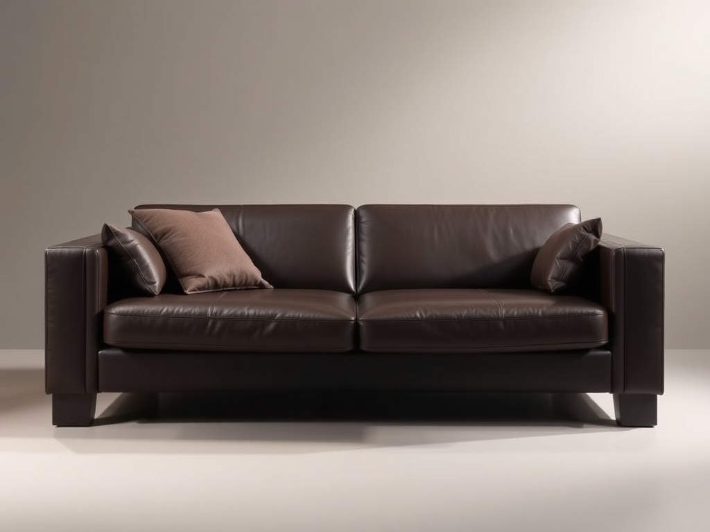 Sofa Cum Bed - Dark Brown Leather