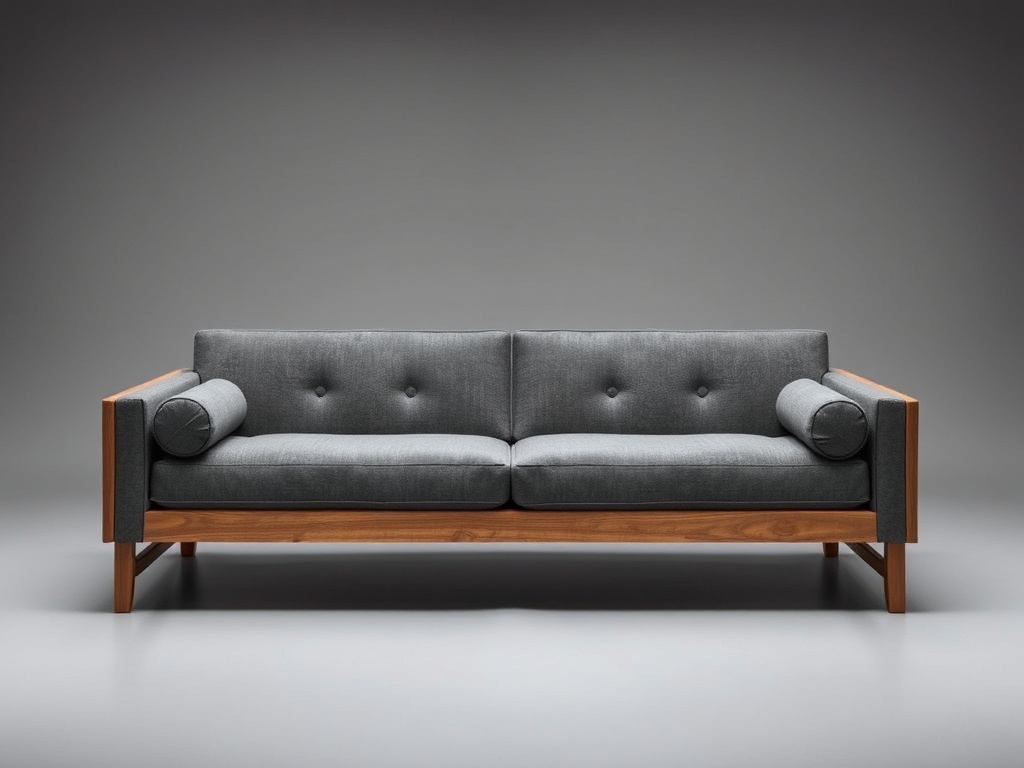 Sofa Cum Bed - Graphite Gray Wood Frame
