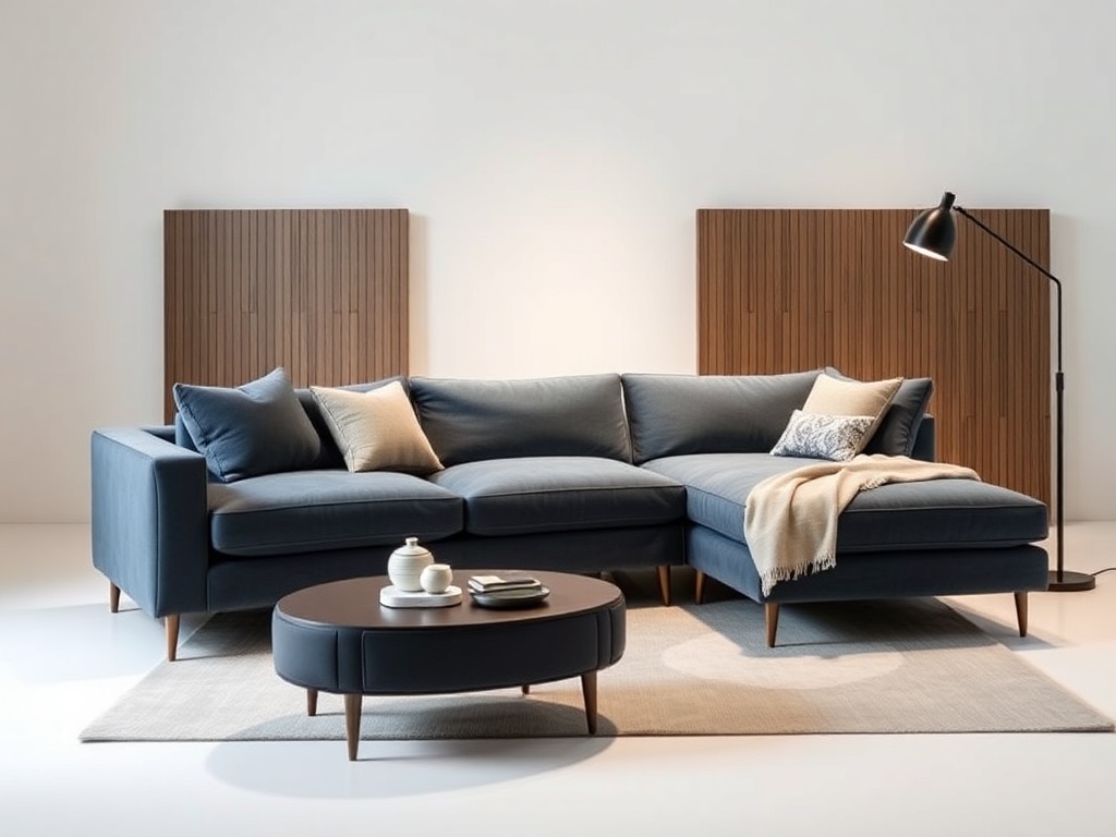 Sofa Cum Bed - Slate Blue Sectional