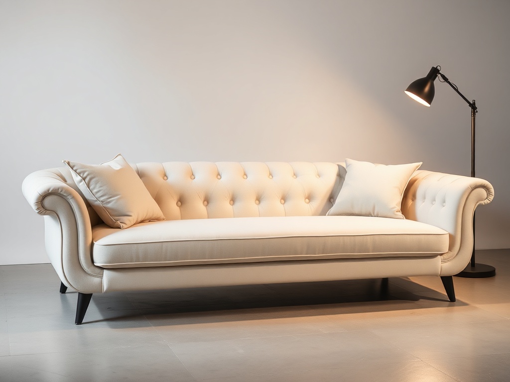 Sofa Cum Bed - Cream Elegant Curves